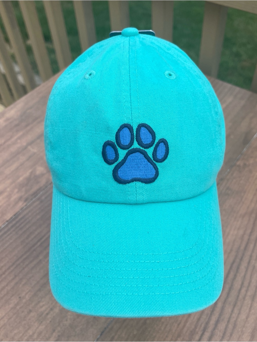 Life Is Good Teal Baseball Cap with Blue Paw Embroidery